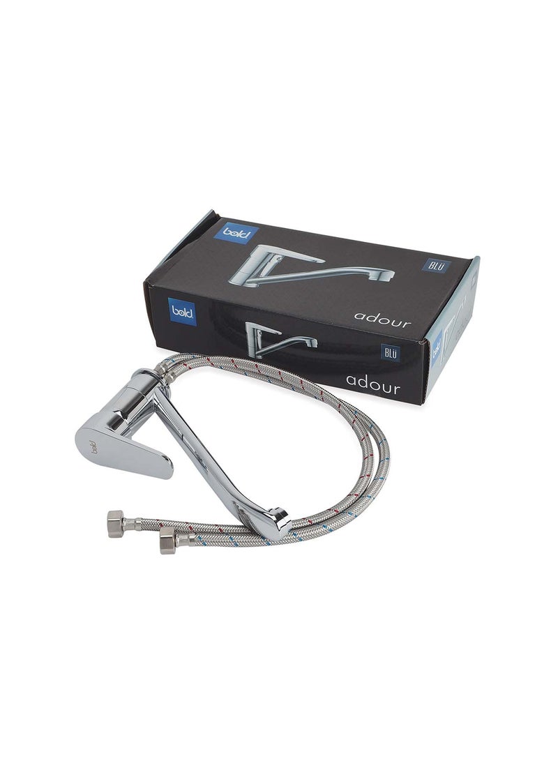 Bold Adour Sink Mixer – High-Quality Brass with Chrome Finish for Durability & Corrosion Resistance – Smooth Move Technology for Precise Control, Industrial & Commercial Use – Silver - Image 3