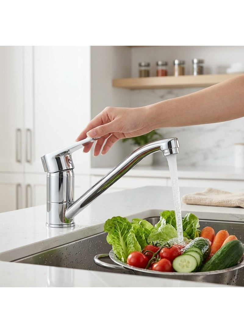 BOLD Adour Sink Mixer Tap | Heavy-Duty Solid Brass Construction | Premium Chrome Finish | Smooth Move Technology for Precise Water Control | Contemporary Single-Lever Design for Kitchen & Commercial Use | Easy Installation - Image 2