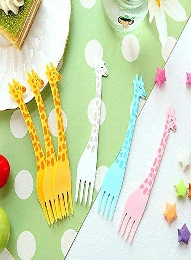 SBA PRIME Baby Self Feeding Spoon and Fork Set with Travel Case Stainless Steel Kids Cutlery Toddler Training Utensils Color as per Stock (Giraffe Fun) - Image 5