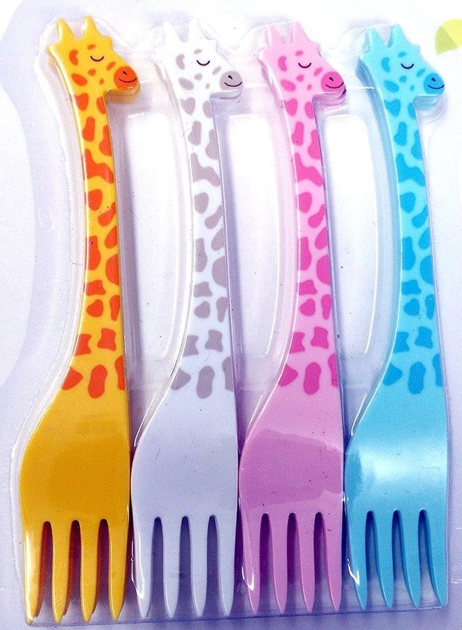 SBA PRIME Baby Self Feeding Spoon and Fork Set with Travel Case Stainless Steel Kids Cutlery Toddler Training Utensils Color as per Stock (Giraffe Fun) - Image 1