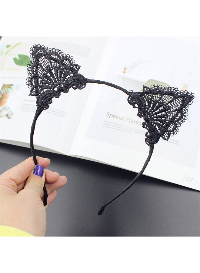 2PCS Lace Cat Ears Headband Exquisite Women Hair Accessories  - Image 4