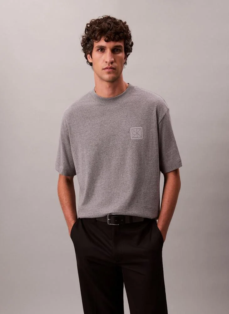 CALVIN KLEIN Short Sleeve Crew Neck Patch T-Shirt