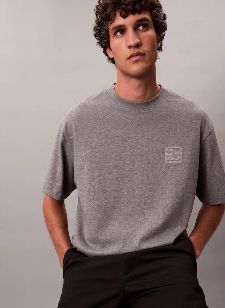 CALVIN KLEIN Short Sleeve Crew Neck Patch T-Shirt