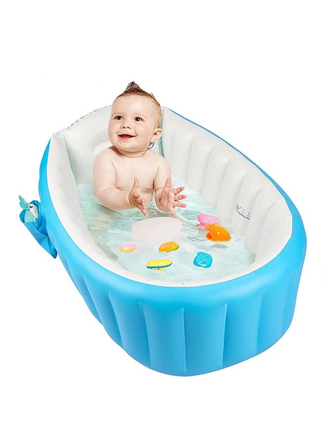 TYCOM Baby Inflatable Portable And Foldable Non-Slip Mini Air Bathtub Blue  - Image 1