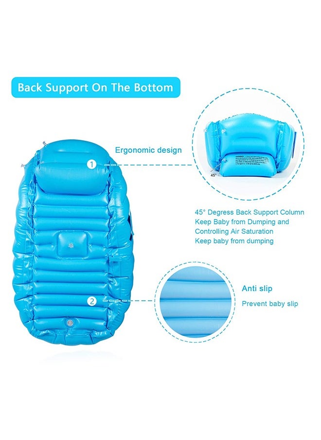 TYCOM Baby Inflatable Portable And Foldable Non-Slip Mini Air Bathtub Blue  - Image 3