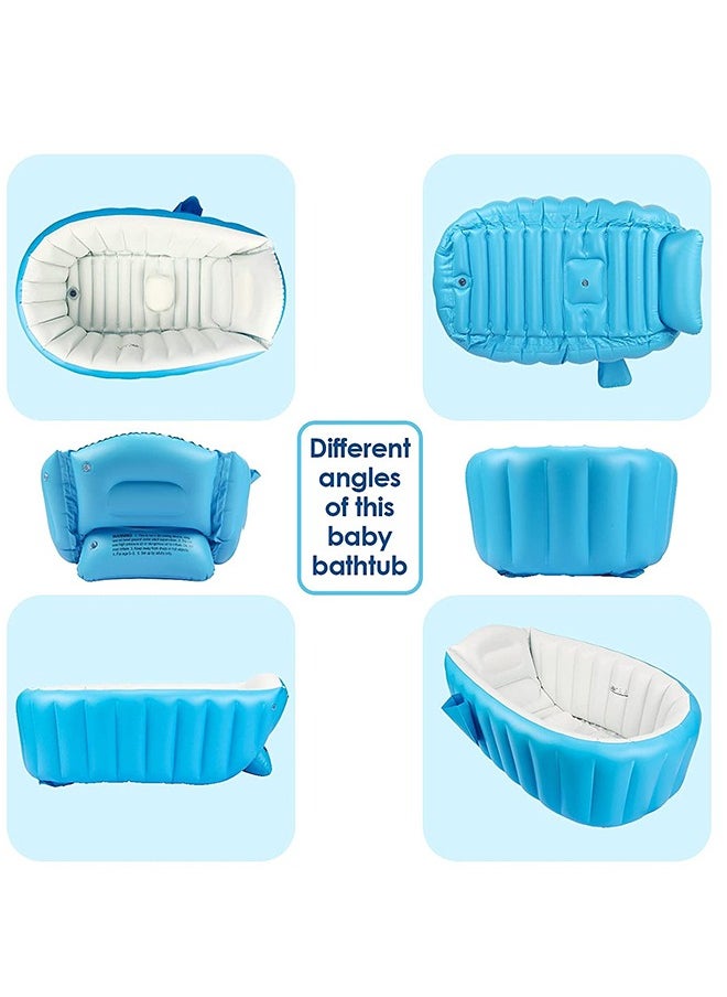 TYCOM Baby Inflatable Portable And Foldable Non-Slip Mini Air Bathtub Blue  - Image 5