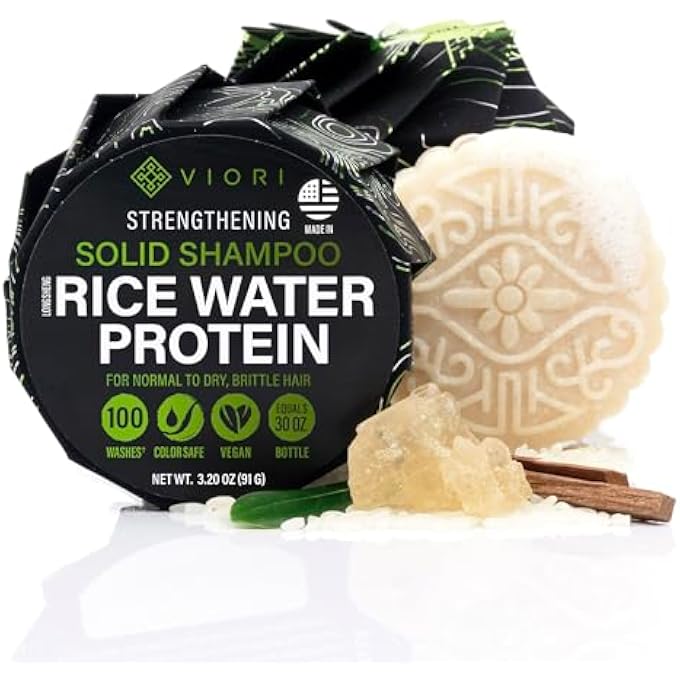 Viori Hidden Waterfall Shampoo Bar - Made with Rice Water for Hair Growth - Handcrafted Sulfate Free Shampoo