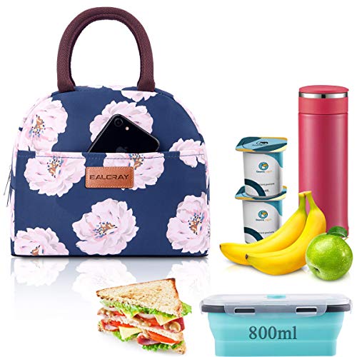 BALORAY Lunch Bag for Women Men Insulated Lunch Box for Adult Reusable Lunch Tote Bag for Work, Picnic or Travel (Pink Flower) - Image 5