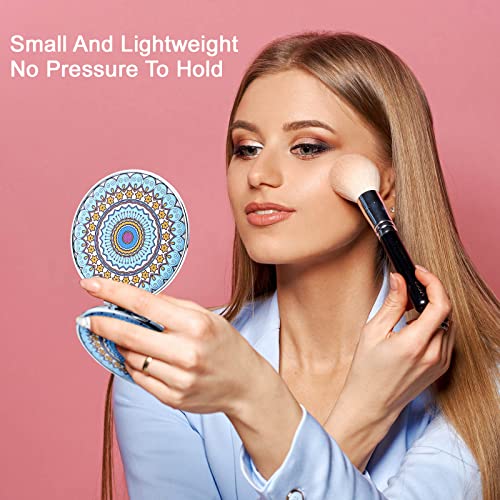 Berlune 10 Pcs Mandala Pocket Mirror Mini Travel Compact Makeup Mirrors Purses Accessories Hand Folding Beauty Mandala Designs Cosmetic Mirror Double-Sided 2 x Magnifying Supply for Girls Women - Image 5