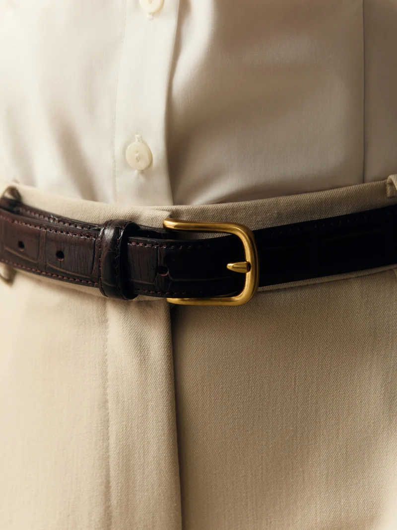 Lichi  Textured leather belt with metal buckle for Women | Best Price UAE