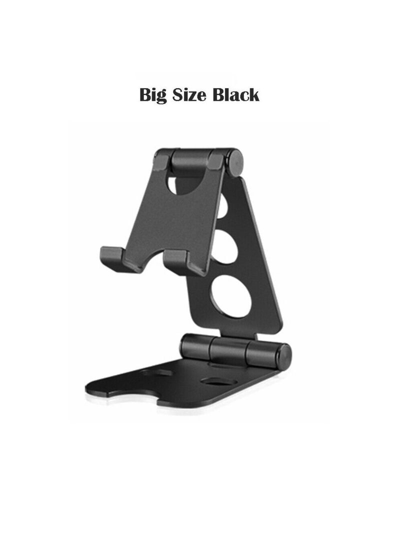 DIGI CORE Phone Stand Aluminum Mobile Stand Tablet Holder Phone Holder Flexible Foldable Cell Holder Adjustable Mobile Holder Compatible With All Mobile Phone Black - Image 1