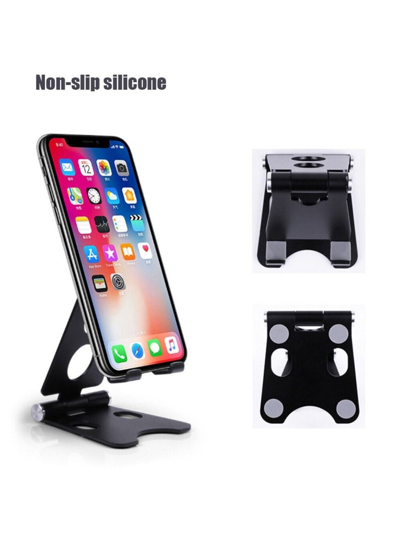 DIGI CORE Phone Stand Aluminum Mobile Stand Tablet Holder Phone Holder Flexible Foldable Cell Holder Adjustable Mobile Holder Compatible With All Mobile Phone Black - Image 2
