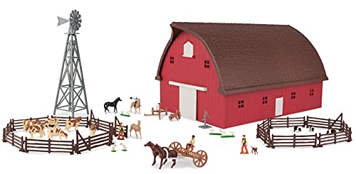John Deere Round Barn Set 164 Scale Play Set with Accessories 73 Pieces - Image 1