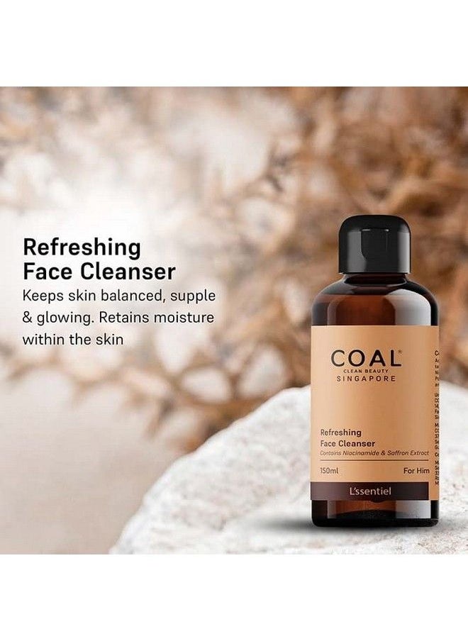 COAL CLEAN BEAUTY Refreshing Face Cleanser ; Saffron Extract Niacinamide Honey Decyl Glucoside Glycerin ; Deep Cleanses Pores Removes Oil & Dead Skin ; Men ; All Skin Types 150 Ml  - Image 4