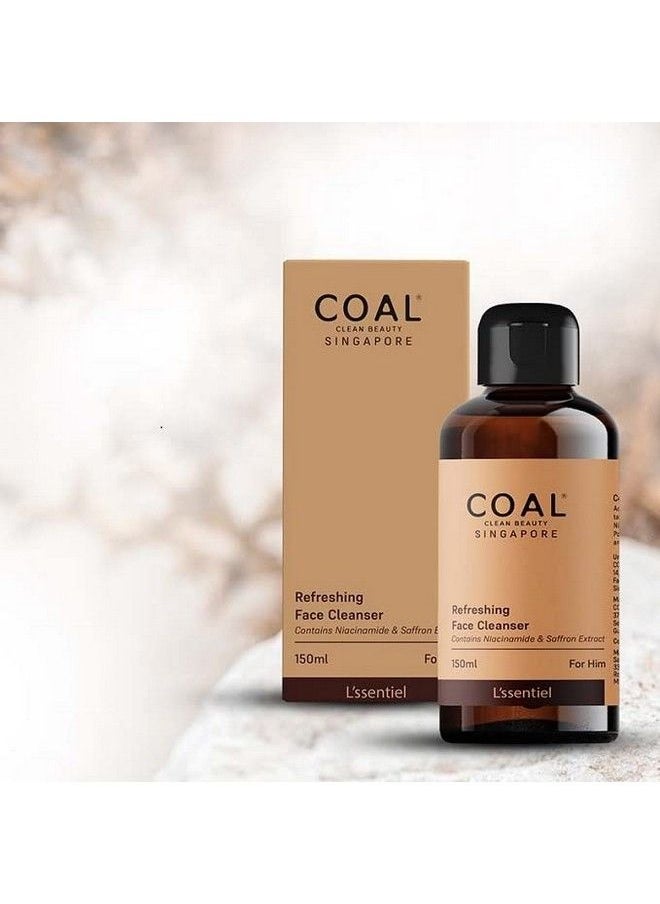 COAL CLEAN BEAUTY Refreshing Face Cleanser ; Saffron Extract Niacinamide Honey Decyl Glucoside Glycerin ; Deep Cleanses Pores Removes Oil & Dead Skin ; Men ; All Skin Types 150 Ml  - Image 5