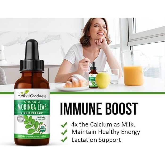 Herbal Goodness Moringa Extract Liquid Drops 1 Fl. oz - Superfoods Tincture for Energy & Immune Support, Organic and Highly Bioavailable Alternative to Moringa Capsules & Powder, Non-GMO Vegan - Image 4