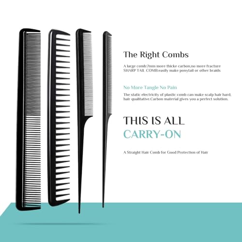 HUDACRUSH Huda Crush Hair Styling Combo Pack - 10 PCS Brush + Paddle Brush + B.R Comb, Empathetic , Hair Brush Comb for Women & Men : Ideal for all hair types, this hair comb set includes a paddle hair brush , a roller comb , and a tail comb for hair styling, - Image 5