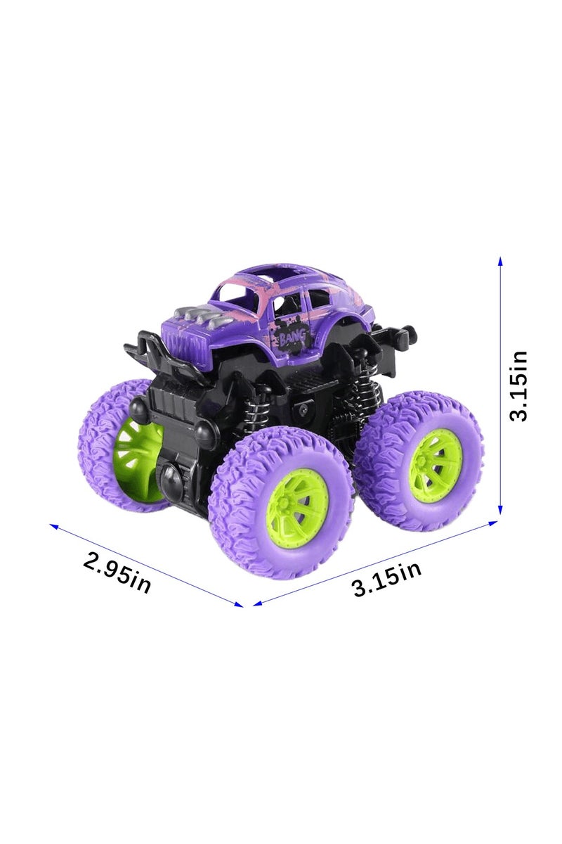 ACYYH Monster Truck Toy Cars Set, 4 Pack, Friction Powered Off Road Vehicles with Large Wheels, Multi Colour - Image 2