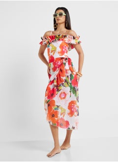 ELLA Floral Print Swimsuit & Beach Skirt  - Image 1