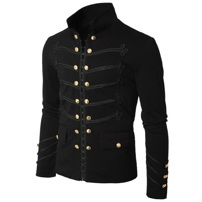 Jacket men's spring and autumn independent station eBay cross-border embroidered double-breasted solid color men's jacket cardigan spot - Image 5