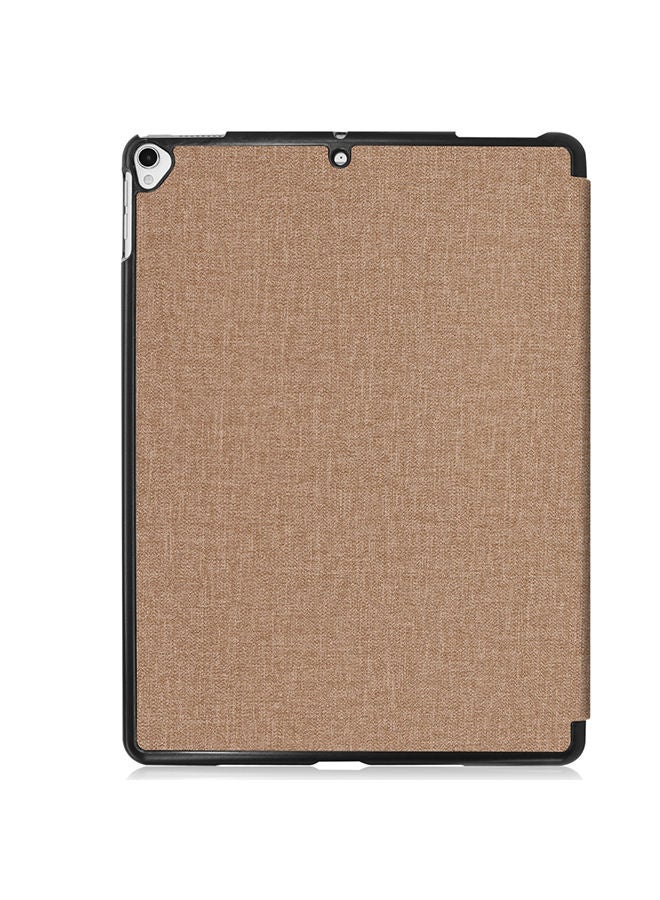 Loquat Denim Texture Horizontal Flip Leather Case with Three-folding Holder And Sleep/Wake-up Function For Apple iPad 10.2 2019/Air 3 Gold - Image 2