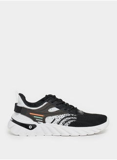 Styli Knitted Lace Up Graphic Print Sneakers  - Image 1