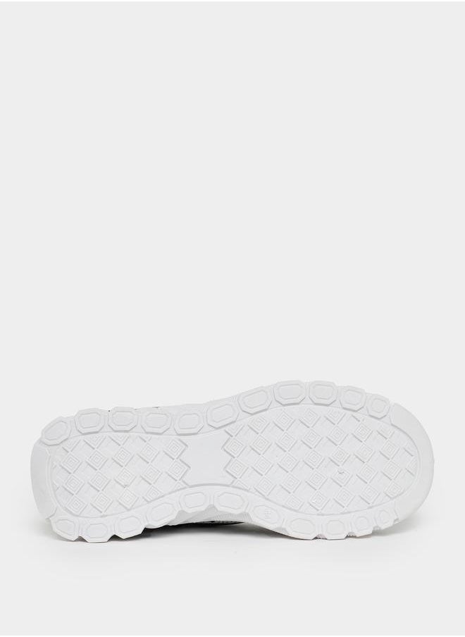 Styli - Knitted Lace Up Graphic Print Sneakers - Image 1