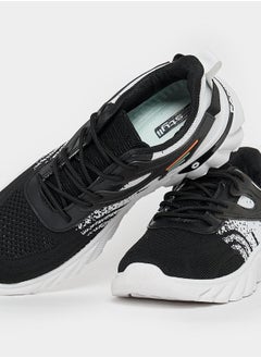 Styli Knitted Lace Up Graphic Print Sneakers  - Image 3