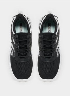 Styli Knitted Lace Up Graphic Print Sneakers  - Image 5