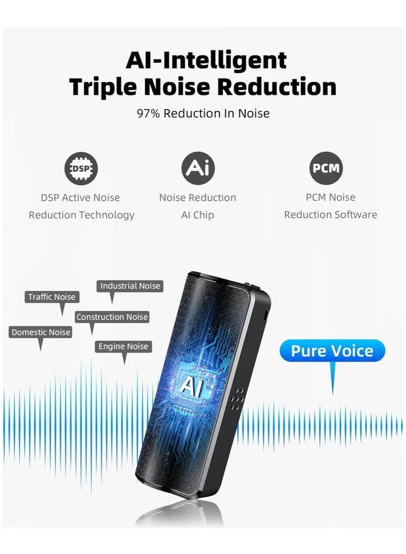 64G Voice Recorder with AI-Intelligent Triple Noise Reduction, Voice Activated Audio Recorder, Digital Voice Recorder for Meetings/Interviews/Classroom - Image 2
