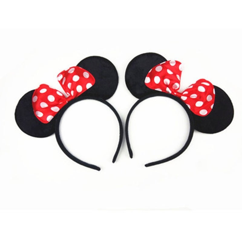 DreamHigh Mouse Ear and Red Bow Headband for Girls Birthday Costume Party (Set of 12) - Image 4