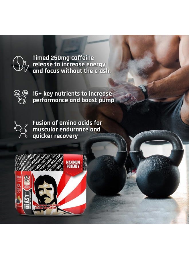Old School Labs Ultimate 2 Stage Pre Workout for Explosive Energy, Massive Pumps & Laser Focus - Preworkout for Men & Women - Pre Workout Powder with Amino Acids - Natural Ingredients & 250mg Caffeine  - Image 3