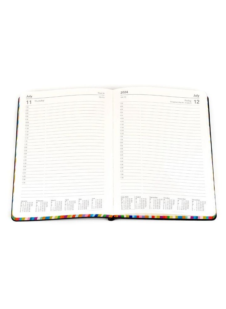 Collins Collins Edge Rainbow 2024 Diary A5 Day to Page Planner (with Appointments) - Lifestyle Planner and Organiser for Office, Work, Personal and Home - Daily -RED  - Image 2