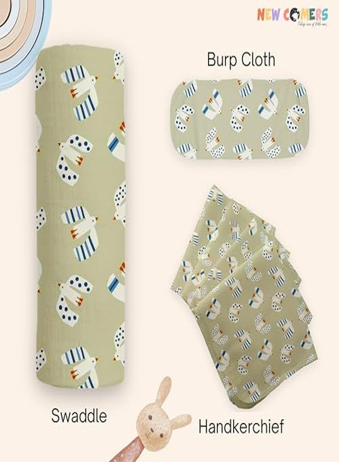 NEW COMERS Baby Muslin Cloth Set | 6 Pcs Double Layered Pure Cotton Swaddle Wrap | Soft & Absorbent Baby Burp Cloth & Reusable Washcloth Towels, White (SBW_12) - Image 2