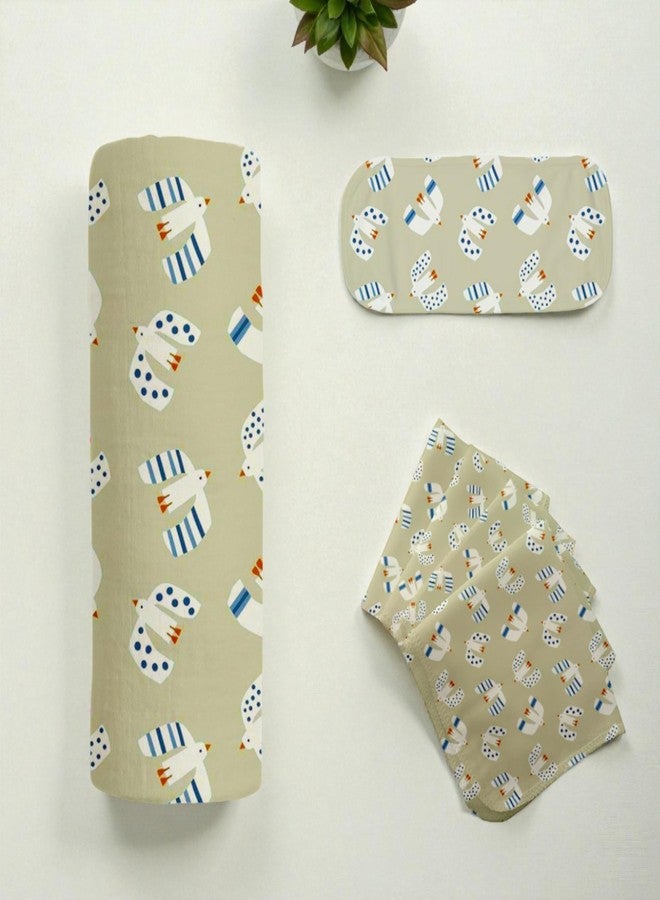 NEW COMERS Baby Muslin Cloth Set | 6 Pcs Double Layered Pure Cotton Swaddle Wrap | Soft & Absorbent Baby Burp Cloth & Reusable Washcloth Towels, White (SBW_12) - Image 1