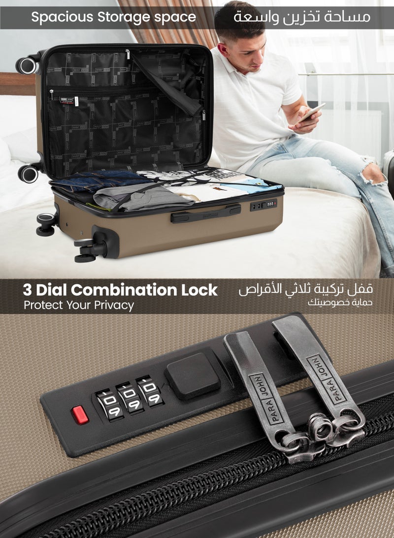 PARAJOHN حقيبة سفر كبيرة نكسوس 28 بوصة - حقيبة صلبة خفيفة الوزن من ABS بوزن 30 كجم مع 4 عجلات دوارة وقفل TSA، شامبانيا - Image 5