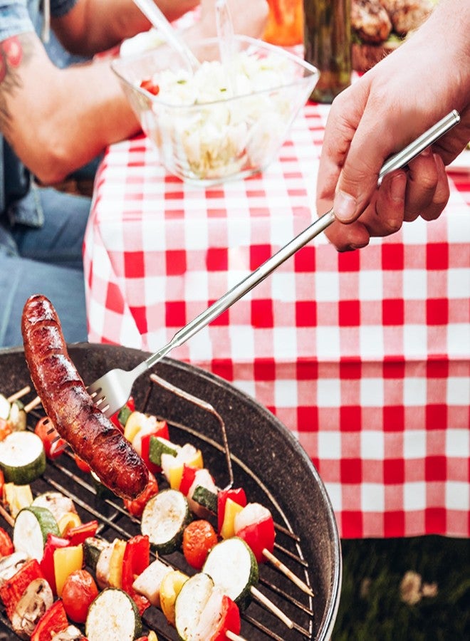 Flylin Extendable Fork, 2pcs 8.7 to 25.4in Expandable Fork for Jokes, Telescopic Stainless Steel Dinner Forks for BBQ, Salad, Dinner, Fruit and Dessert - Image 4