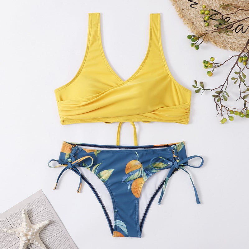 2024 New Cross-border Swimming Wading Split Sexy Backless European and American Bikini Bikini Swimsuit for Women - Image 4