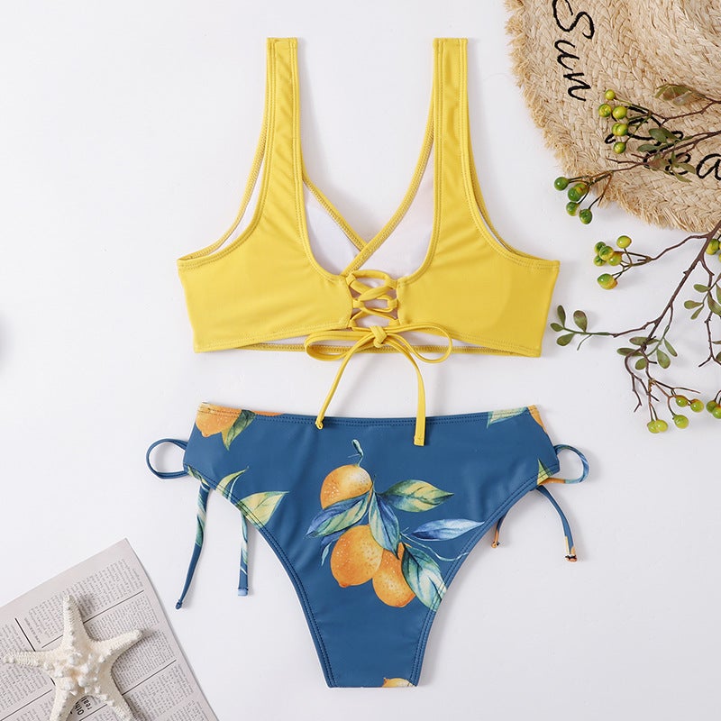 2024 New Cross-border Swimming Wading Split Sexy Backless European and American Bikini Bikini Swimsuit for Women - Image 3