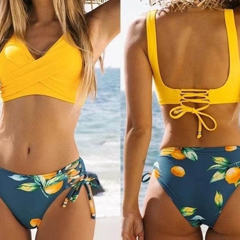 2024 New Cross-border Swimming Wading Split Sexy Backless European and American Bikini Bikini Swimsuit for Women - Image 2