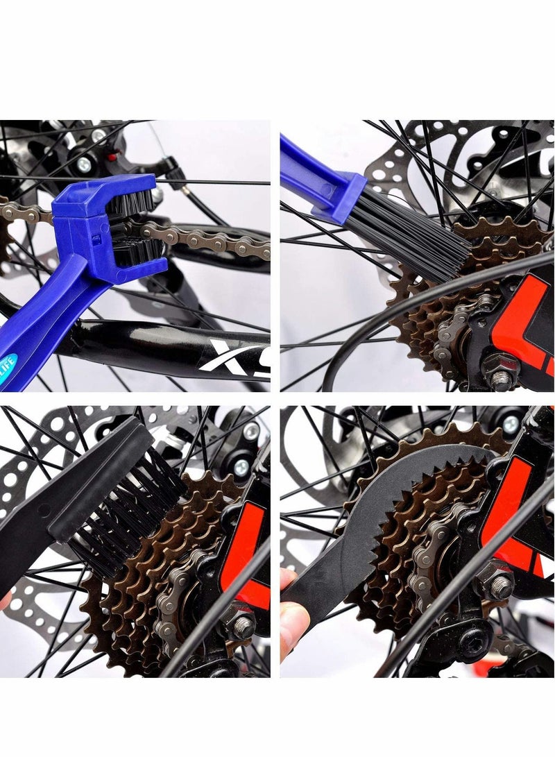 Excefore Cycling Motorcycle Bicycle Chain Crankset Brush Cleaner Cleaning Tool Blue - Image 5