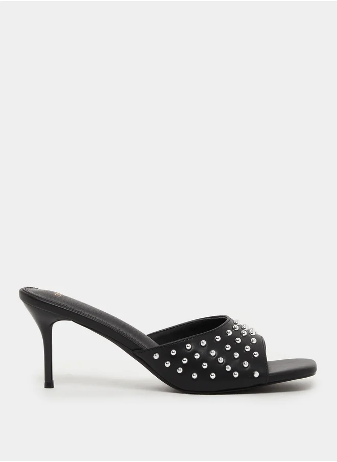 ستايلي Studded Open Toe Stiletto Heel Sandals