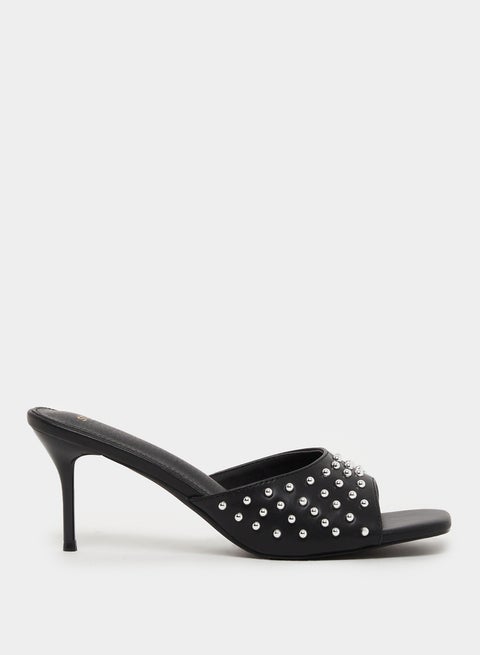 Studded Open Toe Stiletto Heel Sandals