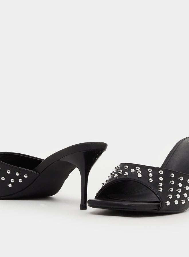 Studded Open Toe Stiletto Heel Sandals