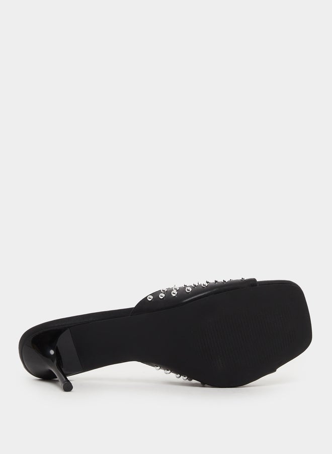 Studded Open Toe Stiletto Heel Sandals