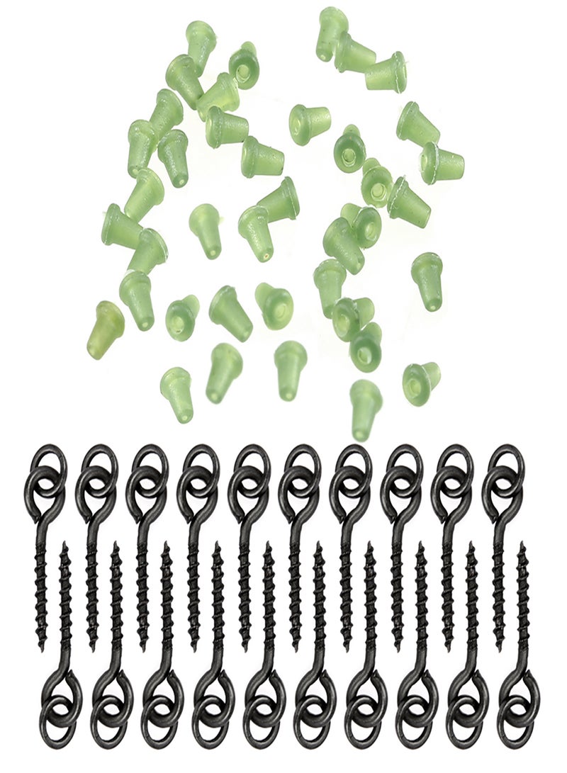 COONOR 20pcs Threaded Boilie Bait Screws 40pcs Fishing Hook Stop Hook Boilies Stopper Fishing Hook Block Beads Carp Fishing Terminal Tackle - Image 2