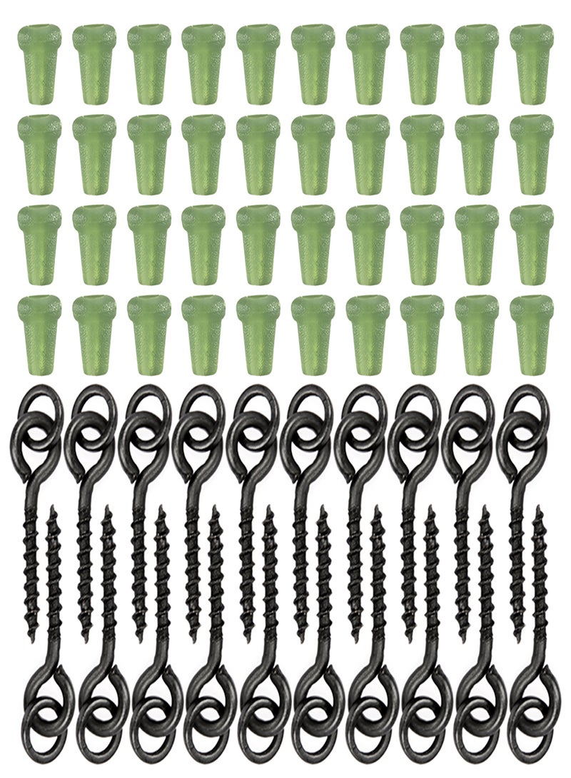 COONOR 20pcs Threaded Boilie Bait Screws 40pcs Fishing Hook Stop Hook Boilies Stopper Fishing Hook Block Beads Carp Fishing Terminal Tackle - Image 1