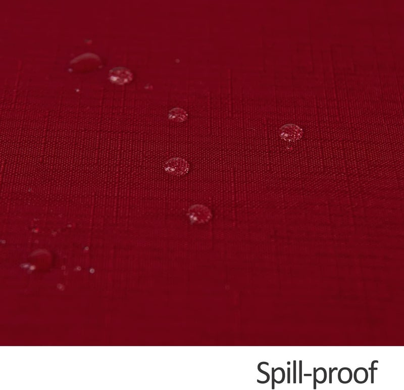 maxmill Rectangle Slubby Textured Tablecloth Waterproof Spillproof Wrinkle Free Table Cloth Kitchen Dining Tabletop Decoration Fabric Table Cover for Christmas Holiday Dinner 52 x 70 Inch Red - Image 5