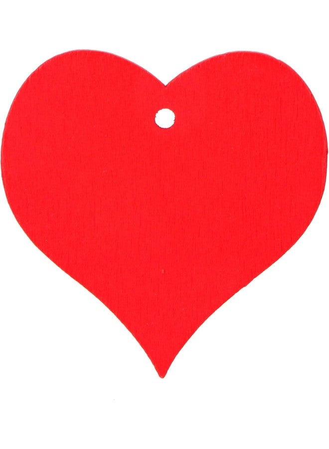 klarako 100Pcs Wood Slices Hand?Made Red Heart?Shaped Pendant Crafts DIY Wedding Decoration - Image 3