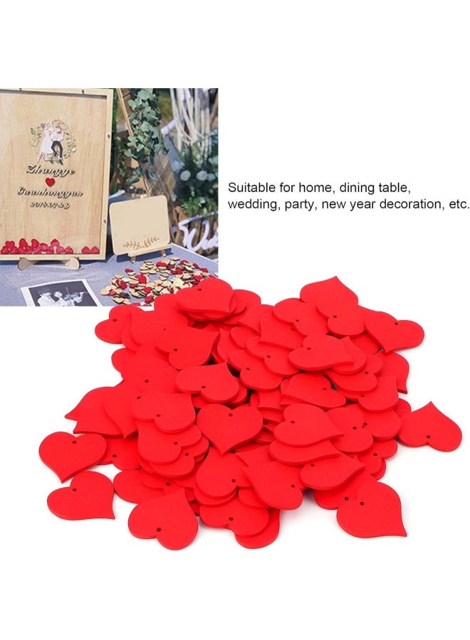 klarako 100Pcs Wood Slices Hand?Made Red Heart?Shaped Pendant Crafts DIY Wedding Decoration - Image 2